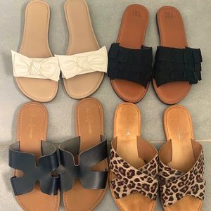 4 pairs trendy slides sandals women’s summer shoe
